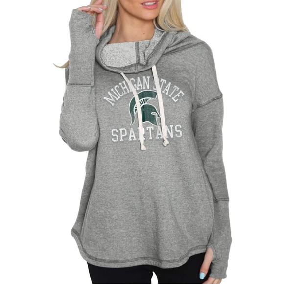 Original Retro Brand Michigan State Spartans Funnel Neck Pullover Sweatshirt - Picture 1 of 6
